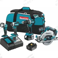 MAKITA Cordless Tool Combination Kit: 4 Tools, Circular Saw/Flashlight/Hammer Drill/Impact Driver (MPN XT446T). Key specifications — attr1176460: Impact Driver.