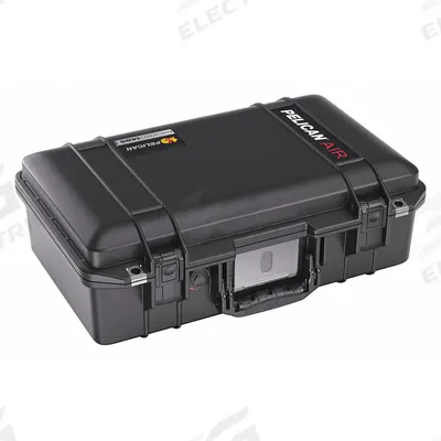 PELICAN Protective Case: 10 1/4 in x 17 3/4 in x 6 1/8 in Inside, Dividers, Black - Lightweight Suitcase-Style Cases