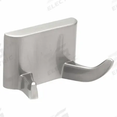 APPROVED VENDOR Robe Hook: 1 1/2 in x 2 1/4 in x 1 1/2 in, Metal, Brushed - Bathroom Hooks