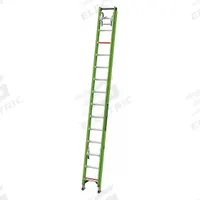 LITTLE GIANT Extension Ladder: 28 ft Ladder Size, Fiberglass, 375 lb Load Capacity, 54 lb Wt (MPN 17528). Key specifications — Color: Green; Brand: LITTLE GIANT; Included Features: Cable Hooks; Removable Fly: Fixed.