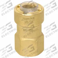 PARKER Push-Fit Adapter Fitting: 1/2 in OD x 3/4 in pipe Size, Push-to-Connect x UNF, Brass, Adapter (MPN PZKPR-F8 1/2" SAE). Key specifications — Brand: PARKER; Series: ZoomLock.