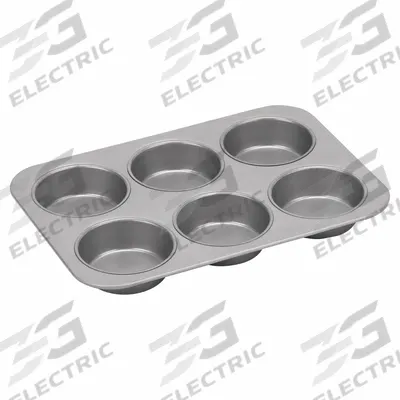 CHICAGO METALLIC Mini Cake Muffin Pan: Aluminized Steel, 6 Slots, 11 1/8 in Overall Wd - Cupcake & Muffin Pans