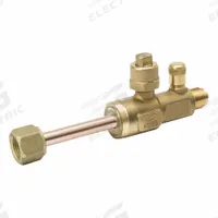 MUELLER Refrigerant Ball Valve: 1 Cv, 3/8 in Female Swivel Right-Hand, Access Port, No Relief Port (MPN A 18949). Key specifications — Brand: MUELLER; Access Port: Yes; Relief Port: No; A2L Compatible: Yes.