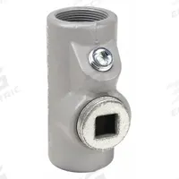 Sealing Fitting - Vertical and Horizontal: Iron, 2 in Trade Size, Female, 6 1/8 in Overall Lg (MPN EYF-200). Key specifications — Brand: APPLETON ELECTRIC; Connection Type: Threaded; Thread Gender: Female; Ends - Hazardous Fittings: 2 in FNPT x 2 in FNPT; Material: Iron; Hazardous Location Rating: Class III; Thread Type: NPT; Standards: UL 886.