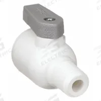PARKER Manual Two-Way Ball Valve: 1/4 in, Polypropylene, Straight, Push x MNPT, Full Port Ball Port (MPN LFPP4VMC4). Key specifications — Brand: PARKER; Handle: Lever.