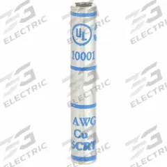 3M Open Barrel Splices: 6 AWG Wire Size, Blue Code, 1.75 in, Copper Barrel, 6 AWG Max Wire Size (MPN 10001). Key specifications — Die Code: 24; Brand: 3M; Color Code: Blue.