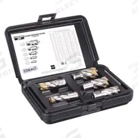 SLUGGER BY FEIN Annular Cutter Set: 1 in Max Cutting Dp, Pilot Pin Included, Bright (Uncoated) (MPN 63134999011). Key specifications — attr253884: Yes; attr253885: Bright (Uncoated); attr253886: Cobalt; attr253887: Weldon Flat; attr253888: Fractional Inch; attr253891: 9/16 in; attr277149: SLUGGER BY FEIN.