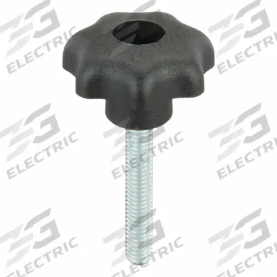 KIPP Hand Knob: 7 Point, Plastic w/ Steel Thread, M6 Thread, 35 mm Thread Lg - 7-Arm Knobs with Threaded Stud