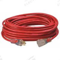 SOUTHWIRE Extension Cord: Outdoor Use, 50 ft Lg, Outlet, 5-15P, 14/3, SJTW, Red, Single Connector (MPN 2488SW8804). Key specifications — Brand: SOUTHWIRE; Temperature Rating: -40° to 140°F; NEMA Plug Configuration: 5-15P.