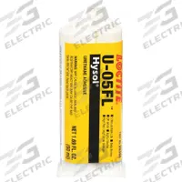 LOCTITE Urethane Adhesive: U-05FL, Ambient Cure, 50 mL, Dual-Cartridge, Off-White, Thick Liquid (MPN 261797). Key specifications — Cured Color: Off-White; Series: U-05FL; Mixing Ratio: 1:2; Included Components: Resin and Hardener.