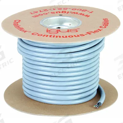 CHAINFLEX Control Cable: 10 AWG Conductor Size, 4 Conductors, PVC, 100 ft - Continuous Flexing Exposed Run Tray Cables