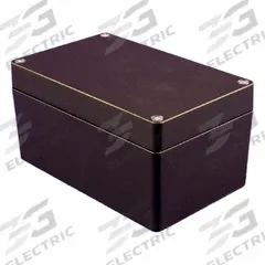 HAMMOND Enclosure: Die-Cast Aluminum, 6 in x 3 in x 3 in, NEMA 1/12/13/4/4X, Solid Cover, Screw On (MPN 1550Z117BK). Key specifications — Brand: HAMMOND; Closure Method: Screws; Enclosure Material: Die-Cast Aluminum; Knockouts: Not Included.