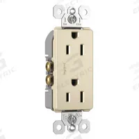 LEGRAND Receptacle: Duplex, 5-15, Light Almond, 125V AC, 15 A, 2 Pole / 3 Wire (MPN 885TRLA)