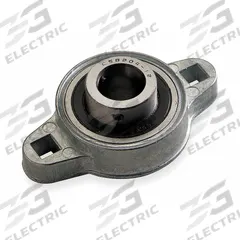 DAYTON 2 Bolt Flange Bearing: Radial Ball, 3/4 in Bore, Zinc, Set Screws, 3 5/8 in Lg, 2 1/4 in Wd (MPN 1A398). Key specifications — Bore Type: Cylindrical; Brand: DAYTON; Lubricant Material: NLGI #2 Equivalent; Mounting Bolt Size: 5/16 in; System of Measurement: Inch.