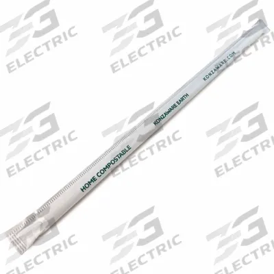APPROVED VENDOR Disposable Straw: Clear, 10 in Lg, Wrapped, Home Compostable - Plastic Drinking Straws