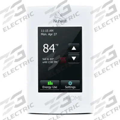 NUHEAT Electric Floor Heater Thermostat: 3 in Overall Wd, 120/240V AC, 42° to 105°F - Thermostats for Electric Floor Heaters