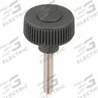 Hand Knob: Knurled, Plastic w/ SS Thread, 5/16"-18 Thread, 40 mm Thread Lg, 40 mm Dia, Gray (MPN K0261.51A3X40). Key specifications — Brand: KIPP; Color: Gray.