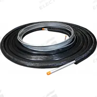 DURO LINE Steel Refrigerant Lineset: 50 ft Lg, 1/2 in Insulation, 1/4 in Plain Liquid, Steel (MPN SLS141250). Key specifications — Insulation Color: Black; Insulation Material: Elastomeric; Line Material: Steel; Connection Material: Steel; Brand: DURO LINE.