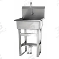 SANI-LAV Hand Sink: 46 1/2 in Overall Ht, 20 in Bowl Lg, 9 in Bowl Dp, 0.5 gpm Flow Rate, 16 ga (MPN 524-0.5). Key specifications — Includes Side Splash: Side Splash Not Included; Brand: SANI-LAV.