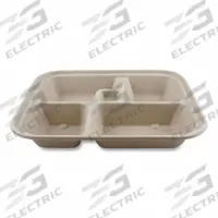 WORLD CENTRIC Carry-Out Food Container: Tan, Base Container, 5 Compartments, Rectangular, 300 PK (MPN TR-SC-BB-LFS). Key specifications — Color: Tan; Microwave Safe: Yes; Material: Fiber; Shape: Rectangular; Brand: WORLD CENTRIC.