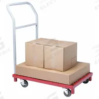 RAYMOND PRODUCTS Platform Truck: 850 lb, 36 in L x 24 in W x 7 1/2 in H Deck, Perforated, 14 ga Deck (MPN 3941). Key specifications — Side Panel Type: No Side Panels; Brand: RAYMOND PRODUCTS; Color: Red; Caster/Wheel Configuration: (4) Swivel.