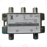 POWER FIRST Cable Splitter: (1) F-Type Female x (4) F-Type Female Splitter, Max. 2,300 MHz, Silver (MPN 4LWZ3). Key specifications — Product Type: Audio/Video Splitter; Manufacturer Part Number: 4LWZ3; Color: Silver; Brand: POWER FIRST; End 1 Connection Type: F-Type Female; End 2 Connection Type: F-Type Female.