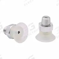 SCHMALZ Vacuum Pad Assembly: Flat, 1/8 in NPT Vacuum Port, 16.8 mm Pad Dia, Clear, 14.9 mm Pad Ht (MPN 10.01.01.15004). Key specifications — attr1019136: 10.01.01.15004; attr1019138: SCHMALZ; attr1019139: 55 A.