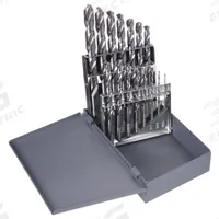 CHICAGO-LATROBE Jobber Length Drill Bit Set: 15 Pc, 1/16" to 1/2" by 32nds, 135° Split Point (MPN 43637). Key specifications — attr1236168: Metal Index; attr1236199: NAS 907 Type B.