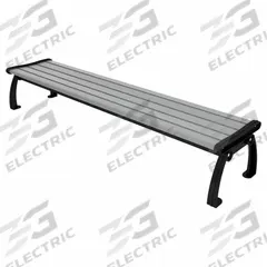 ULTRASITE Outdoor Bench: Heritage, 96 in Overall Lg, 17 in Overall Ht, Gray, Black, Plank Surface (MPN PB 8GRABFHERBAC). Key specifications — Manufacturer Part Number: PB 8GRABFHERBAC; Brand: ULTRASITE; Frame Color: Black; Product Type: Outdoor Bench; Seat Color: Gray; Series: Heritage.