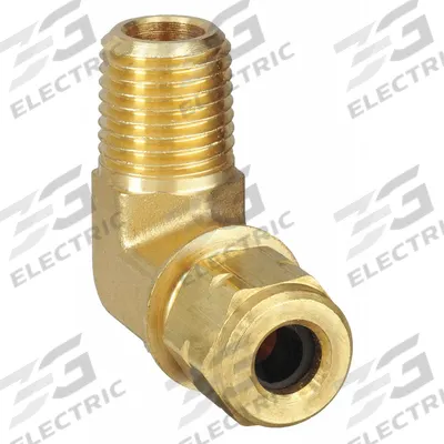 PARKER Compression Fitting Elbow: 1/4 in OD x 1/4 in Pipe Fitting Size, Compression x MNPT - Oil, Fuel & Coolant Compression Fittings