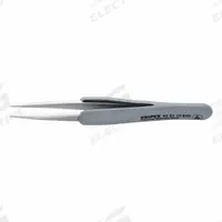 KNIPEX Precision Tweezers: Stainless Steel, Point, Straight Tip, 0.5 mm Tip Thick (MPN 92 21 10 ESD). Key specifications — attr1002355: Stainless Steel; attr1002345: KNIPEX; attr1002348: Stainless Steel; attr1002358: Smooth; attr1024781: Standard.