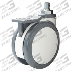 APPROVED VENDOR Stem Caster: Swivel, 5 in Wheel Dia., Metric, 2 3/4 in Wheel Wd, 148 mm Mounting Ht (MPN 3.550240401720010805). Key specifications — attr1111390: APPROVED VENDOR; attr1111403: Ball; attr1111394: M16; attr1111436: Gray; attr1176848: Swivel with Total Lock.