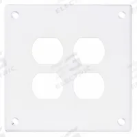 HUBBELL Wall Plate: Duplex Outlet, 2 Gang, White, Std Size (MPN SWP82). Key specifications — Brand: HUBBELL; Material: Steel.