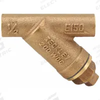 KECKLEY Y Strainer: 3/8 in, Sweat, Mesh, 0.034 in Screen Size, Bronze, Fiber, 3 3/8 in Ht (MPN 3/81SJY-BCM20M34-FTI-E). Key specifications — Brand: KECKLEY; Seal Material: Fiber; Manufacturer Part Number: 3/81SJY-BCM20M34-FTI-E; Screen Material: 304 Stainless Steel.