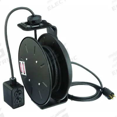 KH INDUSTRIES Extension Cord Reel: Constant Tension or Ratchet Lock, 25 ft Cord Lg, 12 AWG - Self-Retracting Cord Reels
