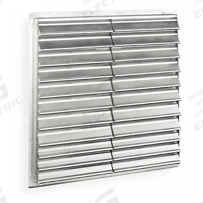 Dayton 63"H-W 6 1/4"L Alum Wall Fan Shutter: For 60 in Fan, Double Panel, 63 in H - Wall-Mount Backdraft Dampers