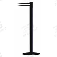 TENSABARRIER Barrier Post with Belt: White, Horizontal Stripe, No Legend, 13 ft Belt Lg, Black (MPN 889B-33-33-MAX-NO-S3X-C). Key specifications — Base Material: Cast Iron; Belt Color: White; Brand: TENSABARRIER; Post Material: Metal Alloy; Post Color: Black; Message: No Legend.