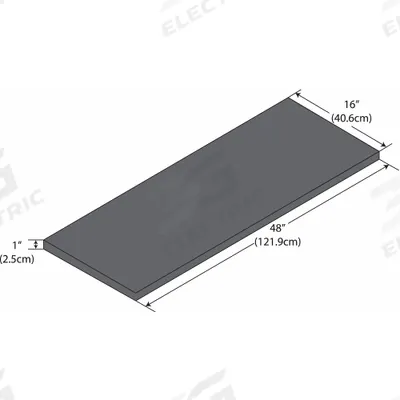 INSTOCK Shelf: 16 in Overall Lg, 4 ft Overall Wd, 1 in Overall Ht, Phenolic - Lab Shelves & Components