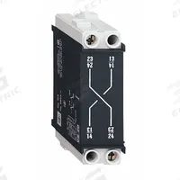 SQUARE D Auxiliary Contact: 10 A Current Rating, 690V AC, Tesys Vario Series (MPN VZ20). Key specifications — Material: Non-Metallic; For Use With: Tesys Vario Series; Manufacturer Part Number: VZ20; Includes: 2 NO; Brand: SQUARE D; Product Type: Auxiliary Contact Block.