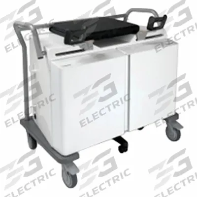 MARKETLAB Medical Procedure Cart: Aluminum, (2) Swivel/(2) Swivel with Brake, White - Medical Procedure Carts