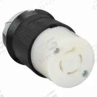 HUBBELL Locking Connector: Non-NEMA, Black/White, 120/208V AC, 20 A Current Rating, 4 Poles, 4 Wires (MPN HBL7413C). Key specifications — Brand: HUBBELL.
