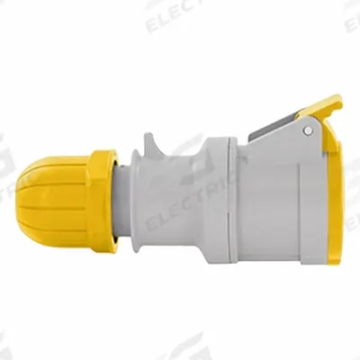 LEVITON Pin and Sleeve Inlet: Yellow, 100/130V AC, Single Phase, 32 A, 2 Pole, 3 Wire - General Purpose Inlets