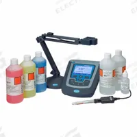 HACH pH Meter: BOD/Dissolved Oxygen/ORP/pH, 0 pH pH Range - Min, 14 pH pH Range - Max (MPN 8505350). Key specifications — pH Accuracy: 0.001/0.01/0.1 pH; Temp Compensation: Automatic; Measurement Components Included: HQ440D Laboratory Multi Meter; Reagents and Solutions Included: pH Buffer Kit 4,01/7,00/10,01 (500 mL); Test Parameters: ORP; Other Accessories Included: USB Cable for Data Transfer; Manufacturer Part Number: 8505350.
