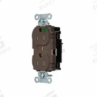 HUBBELL Receptacle: Hospital Grade, Duplex, 5-15R, Brown, 125V AC, 15 A, 2 Pole / 3 Wire (MPN 8200STTR)