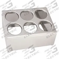 CRESTWARE Flatware Dispenser: Stainless Steel, Silver, 6 Compartments, 8 in Overall Ht (MPN CFD6)