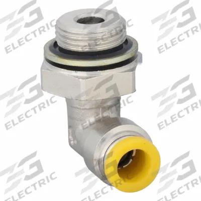 PARKER Push-Fit Elbow Fitting: 8 mm OD x 3/8 mm Pipe Size, Push-to-Connect x BSPP - Nickel-Plated Brass Tube Fittings