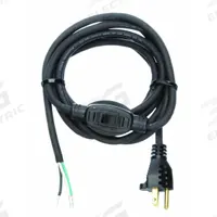 APPROVED VENDOR Power Cord: 10 ft Lg, 3/16, 5-15P Plug, Bare Wire Receptacle, SJO, Rubber, 125V AC (MPN 1TNC6). Key specifications — attr1326987: APPROVED VENDOR; attr1326973: Rubber.