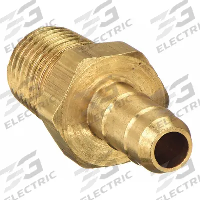PARKER Barbed Fitting Adapter: 1/8 in ID x 1/8 in ID Size, Barbed x MUNF, Brass - Standard Brass Barbed Tube Fittings