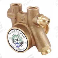 FLUID-O-TECH Rotary Vane Pump: Direct Drive, Low-Lead Brass Body, 3/8" NPT, 25 gph Max. Flow (MPN PB0071ANCNN0000). Key specifications — Vane Material: Carbon; NSF 169 Listed: Yes; Relief Valve Type Included: Standard; Brand: FLUID-O-TECH; Strainer: Not Included; Ports: 3/8" NPT; Relief Valve Type: Standard.