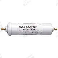 ICE-O-MATIC Inline Water Filter: 10 micron, 0.5 gpm, 4 in Overall Ht, 2 1/2 in Overall Dia (MPN IFI4C). Key specifications — Product Type: Inline Water Filter; Filter Media: Carbon; Brand: ICE-O-MATIC; Reduces: Objectionable Tastes.
